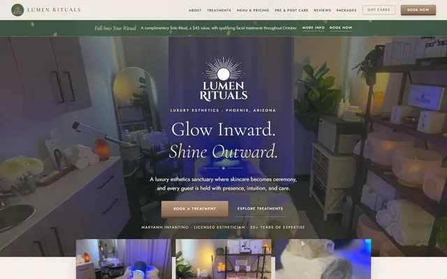 Lumen Rituals, a Hive-Rise client site