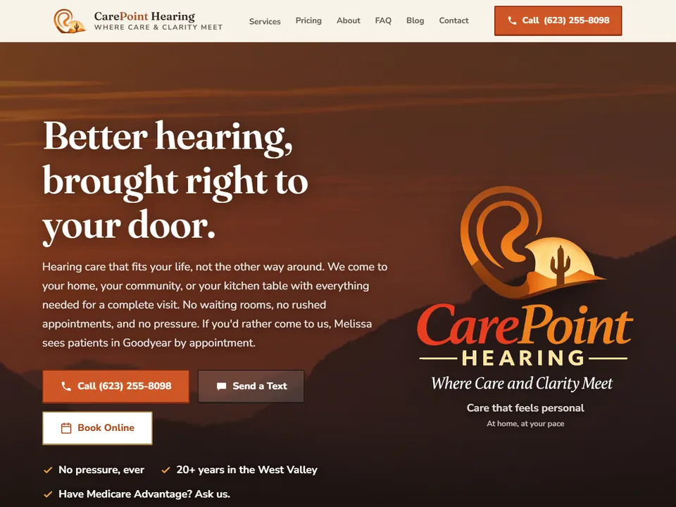 CarePoint Hearing homepage: better hearing, brought right to your door