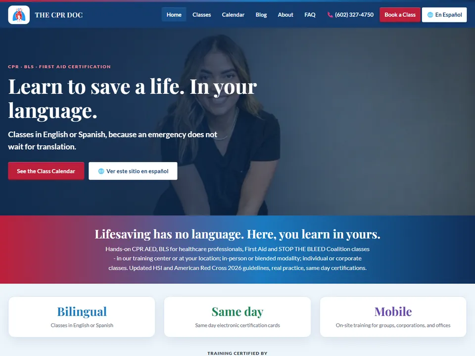 The CPR Doc homepage: learn to save a life, in your language