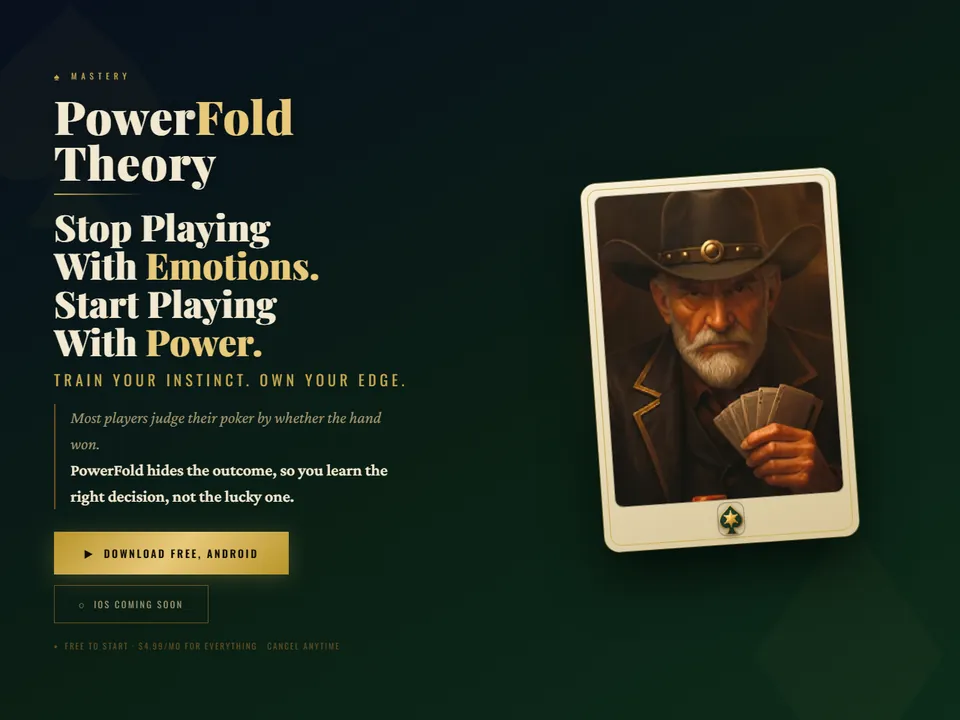PowerFold Theory homepage: stop playing with emotions, start playing with power
